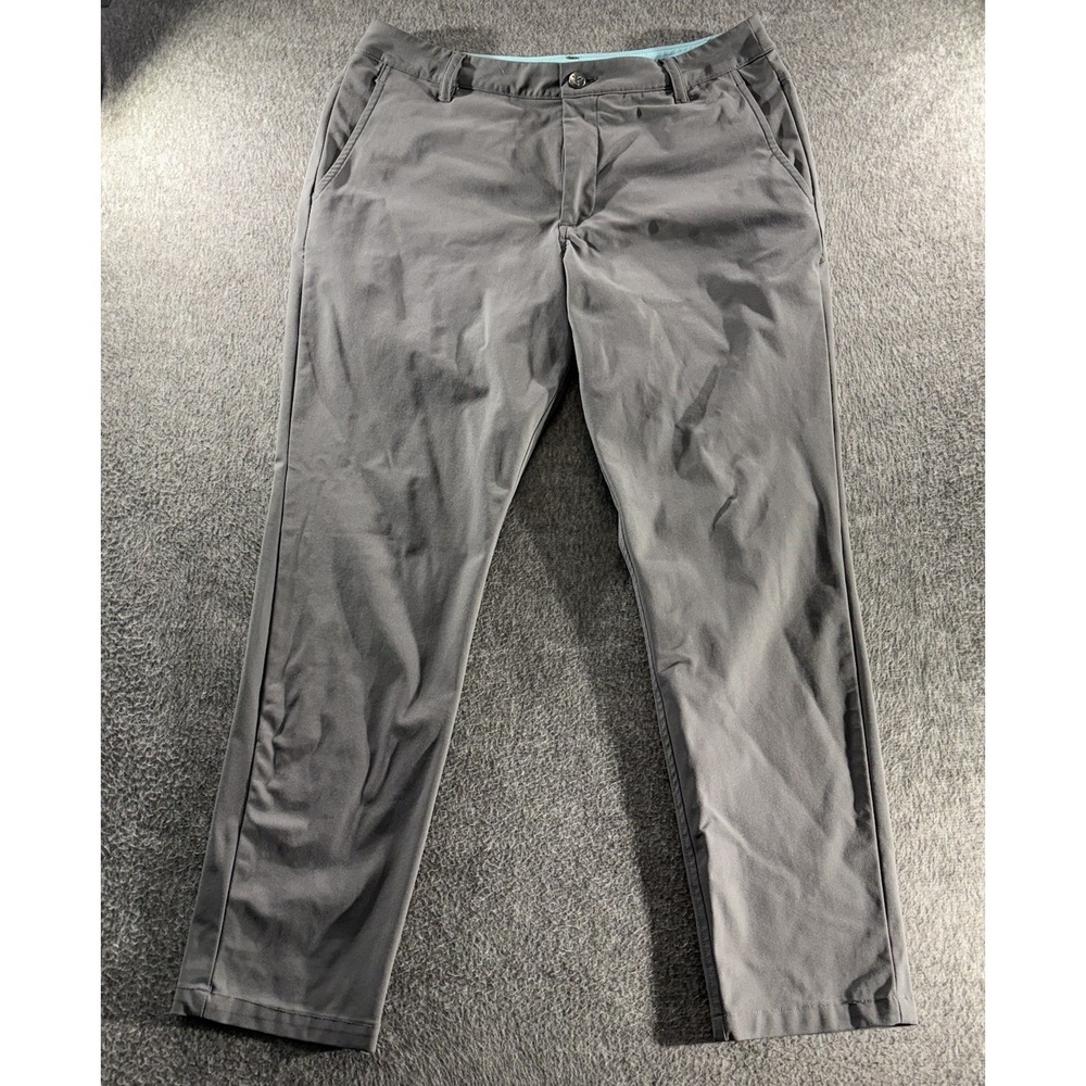 BIRDDOGS Mens 34x28 Lined Stretch Chino Pants Gray Golf Casual Travel Comfort